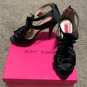 Black  Betsey Johnson satin heels